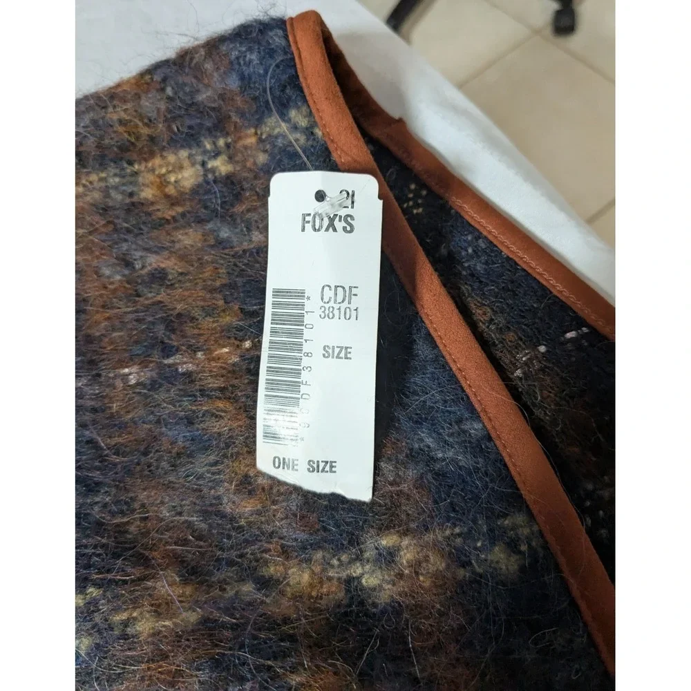 CONRAD C COLLECTION Women‎ One Size Brown Plaid ALPACA WOOL Blend Wrap NEW